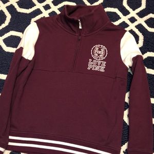 Burgundy quarter zip top